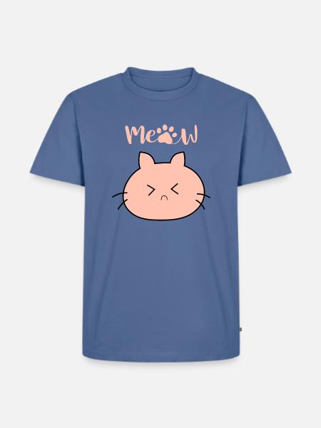 Meow cat funny face - Men's Premium T-Shirt - stone blue
