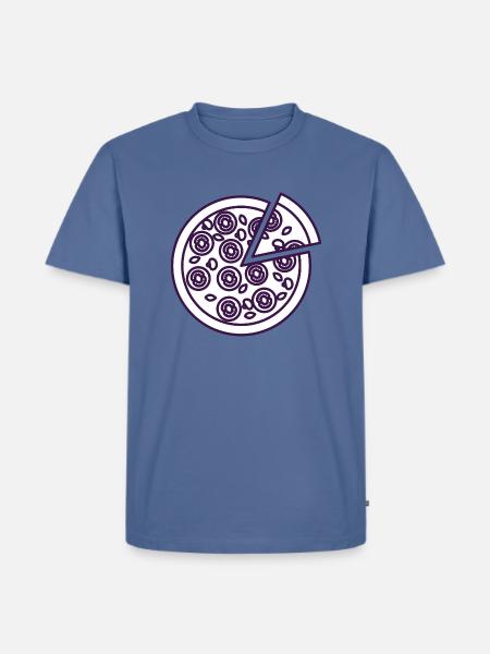 White Whole Pizza Icon - Men's Premium T-Shirt - stone blue 
