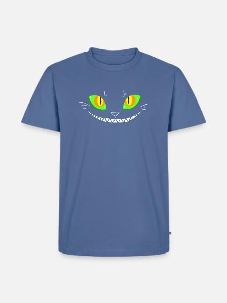 Creepy Cat Face - Men's Premium T-Shirt - stone blue 