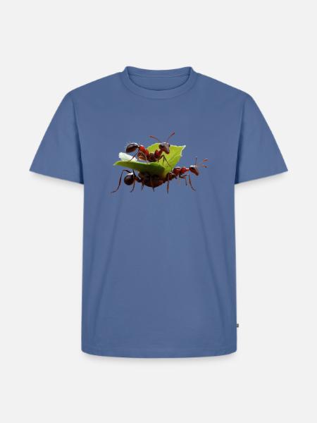 a_group_of_ants_working - Men's Premium T-Shirt - stone blue