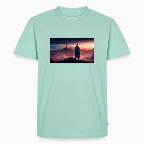 decimated desert cityscape art - Men's Premium T-Shirt