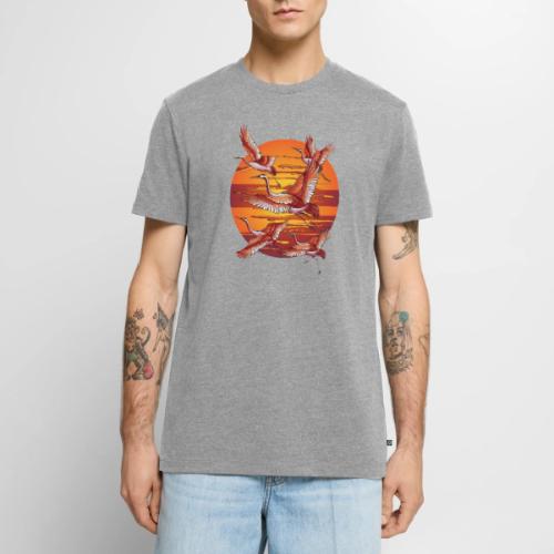 Japanese Cranes Migrating: Travel & Journey - Men's Premium T-Shirt