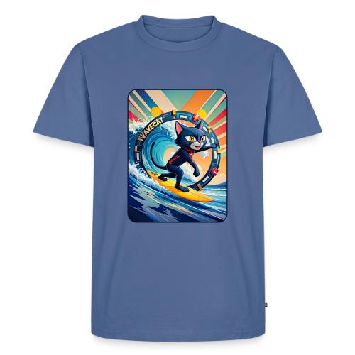 Wavecat Surfing A Rainbow Sunrise - Men's Premium T-Shirt