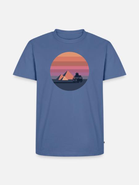 Volkswagen VW T2a Camper With Pyramids - Men's Premium T-Shirt - stone blue 