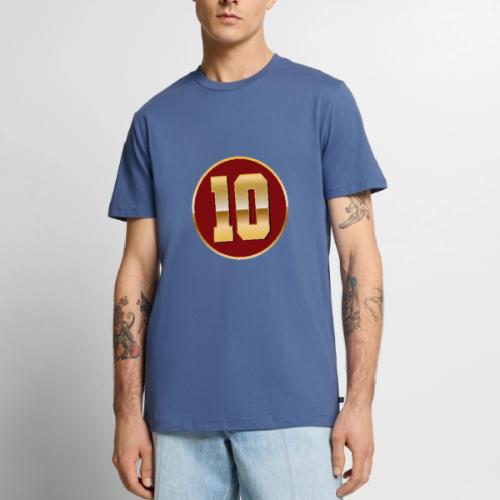 Number 10 in Gold Varsity Font - Men's Premium T-Shirt