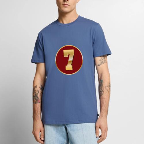 Number 7 in Gold Varsity Font - Men's Premium T-Shirt