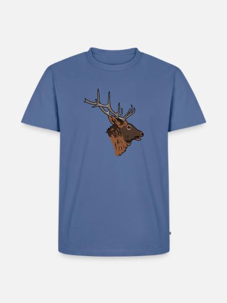 elk head - Men's Premium T-Shirt - stone blue 