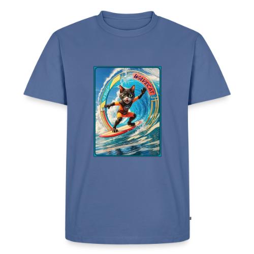 Wavecat Surfing A Wave Portal - Men's Premium T-Shirt
