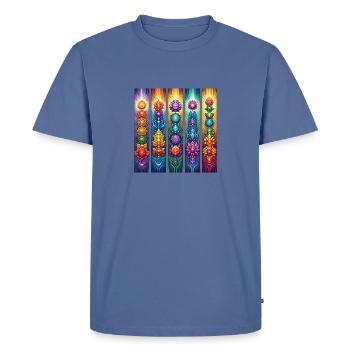 Vibrant Chakra Artwork - Men's Premium T-Shirt - stone blue  - Front - Nico (187cm)