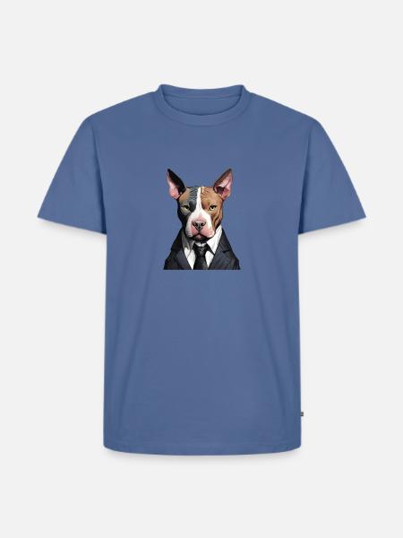 Suited dog - Men's Premium T-Shirt - stone blue