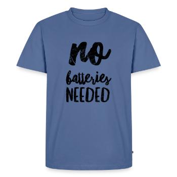 No Batteries Needed - Men's Premium T-Shirt - stone blue  - Front - Nico (187cm)