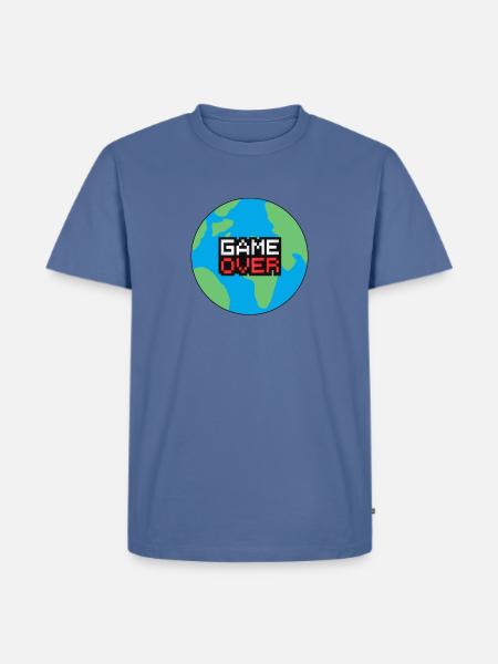 GAME OVER PLANET EARTH - Men's Premium T-Shirt - stone blue 