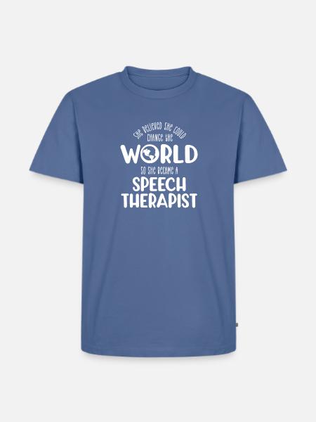Speech therapist, Speech therapy - Men's Premium T-Shirt - stone blue