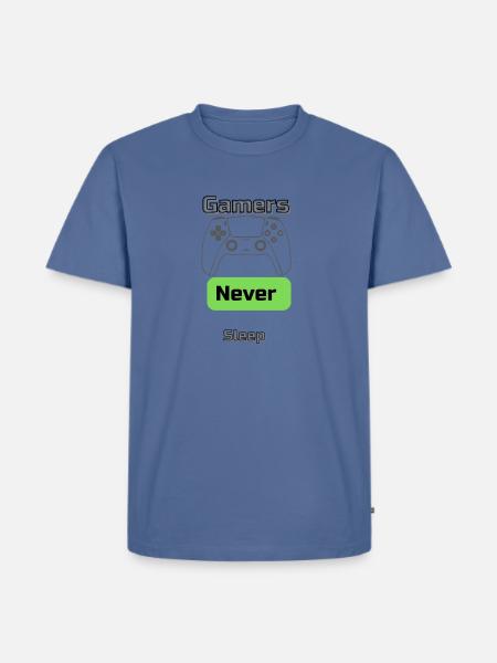 Gamers Never Sleep - Men's Premium T-Shirt - stone blue