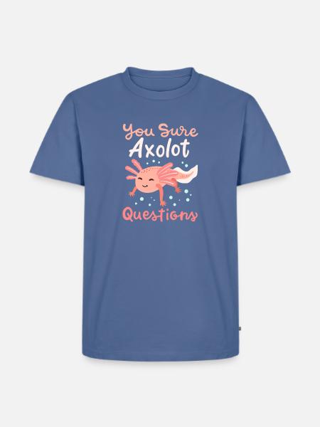 Axolotl Mexican Salamander Kawaii - Men's Premium T-Shirt - stone blue