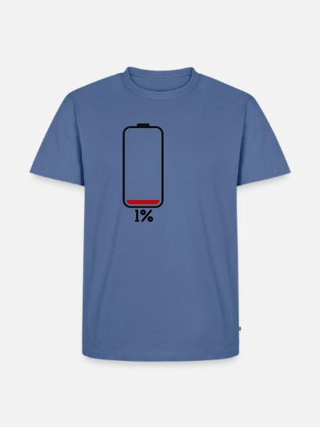 1 Low Battery 1 - Men's Premium T-Shirt - stone blue