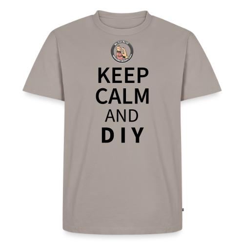 Keep Calm and DIY On Black Text - Men's Premium T-Shirt