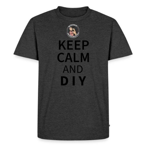 Keep Calm and DIY On Black Text - Men's Premium T-Shirt