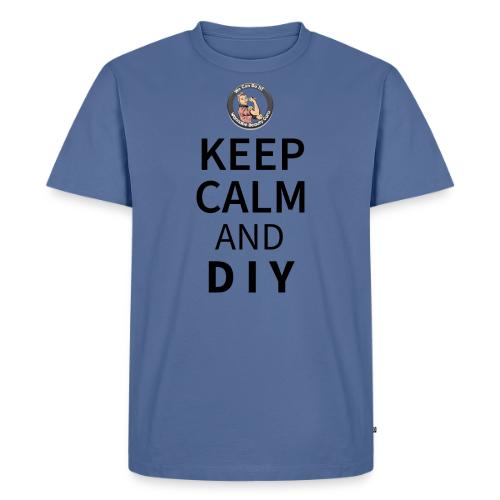 Keep Calm and DIY On Black Text - Men's Premium T-Shirt
