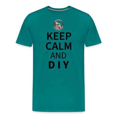 Keep Calm and DIY On Black Text - Men's Premium T-Shirt