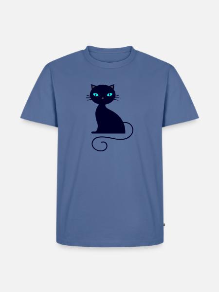 Funny Blue Cat - Men's Premium T-Shirt - stone blue 