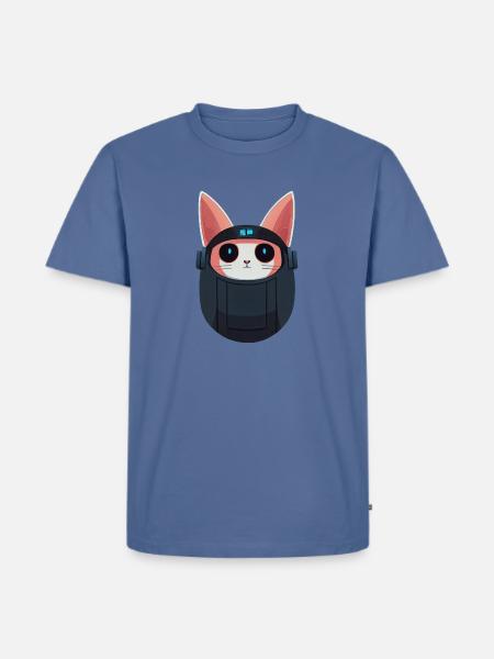 Cute cat face - Men's Premium T-Shirt - stone blue 