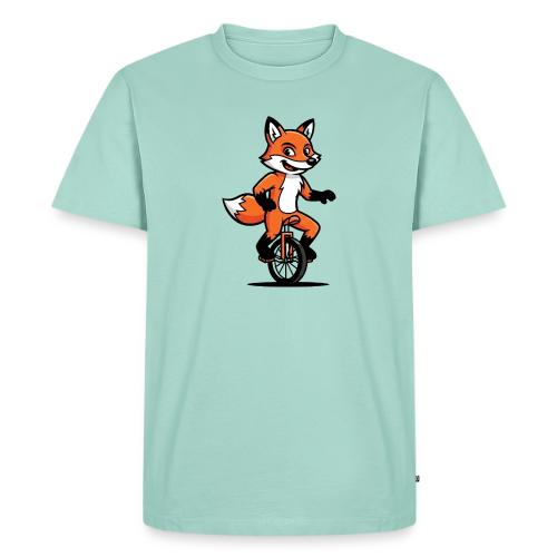 Unicycle Fox Cartoon - Men's Premium T-Shirt
