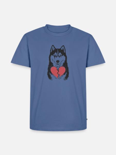 Husky Crying Broken Heart - Men's Premium T-Shirt - stone blue