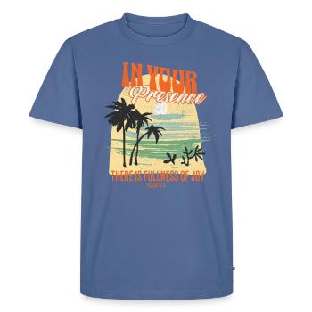 In Your Presence There Is Fullness Of Joy - Men's Premium T-Shirt - stone blue  - Front - Nico (187cm)