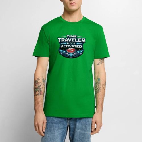 Time Traveler Mode – Futuristic Neon Sci-Fi Tee - Men's Premium T-Shirt