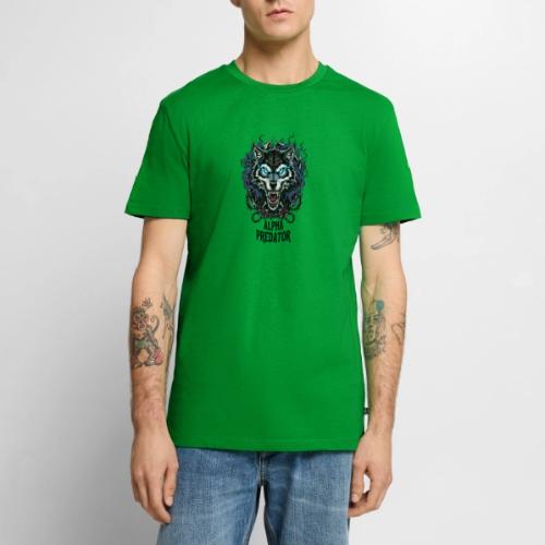 Alpha Predator Wolf Fierce Neon Eyes - Men's Premium T-Shirt