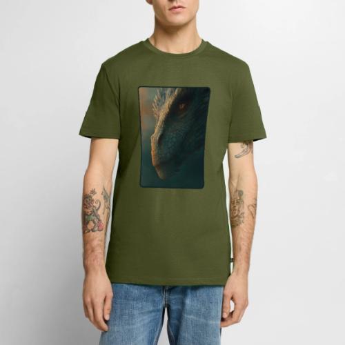 Golden Eye Dragon Close-Up Design - Men's Premium T-Shirt