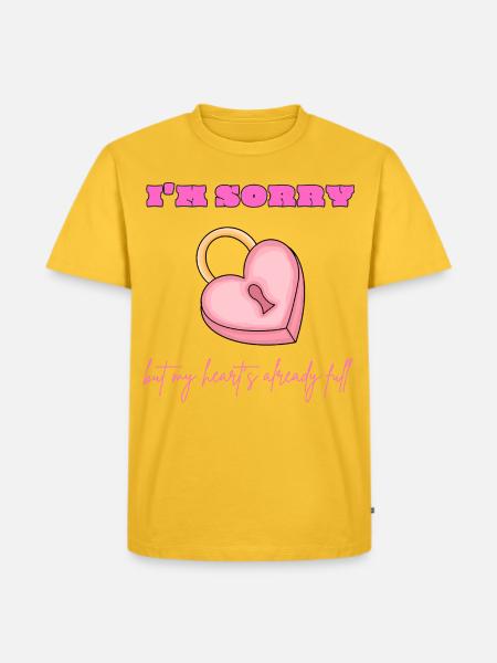 Pink Heart Lock Apology - Men's Premium T-Shirt - sun yellow