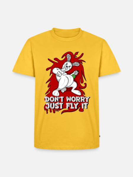 Badass bunny just fly it - Men's Premium T-Shirt - sun yellow