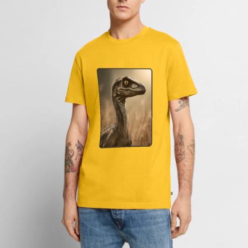 Velociraptor Feathered Portrait Design - Men's Premium T-Shirt