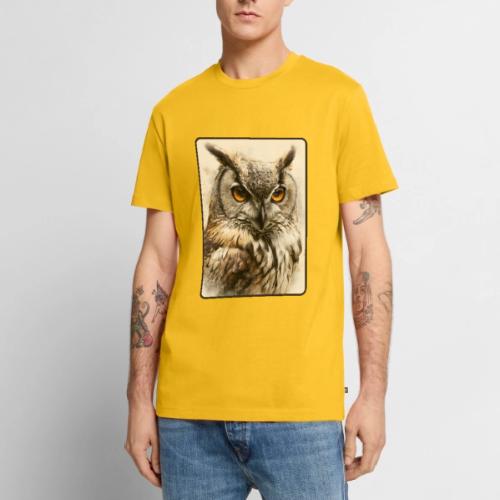 Great Horned Owl Watercolor Design - Men's Premium T-Shirt