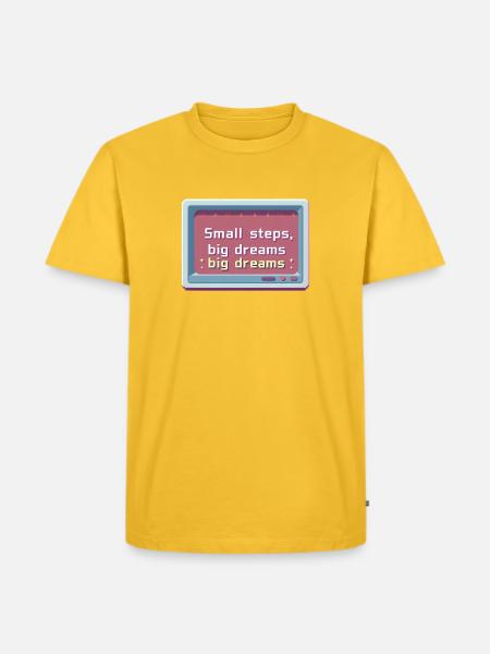 Small Steps Big Dreams Pixel - Men's Premium T-Shirt - sun yellow