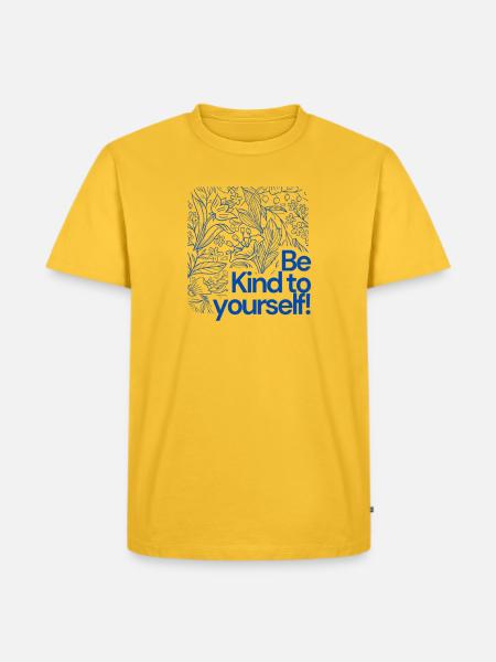 Be Kind to Yourself Floral - Men's Premium T-Shirt - sun yellow