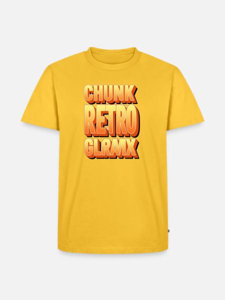 Chunk Retro Glow Glyph - Men's Premium T-Shirt - sun yellow