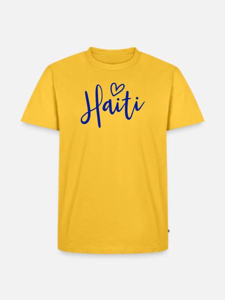 Haiti Heart Women's Love Haiti - Men's Premium T-Shirt - sun yellow