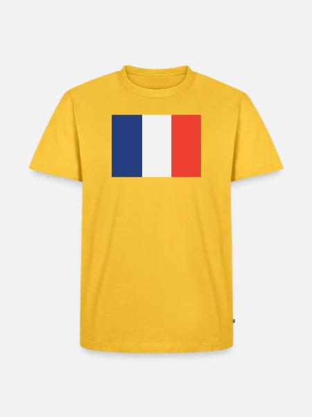 Vertical French Flag Trio - Men's Premium T-Shirt - sun yellow