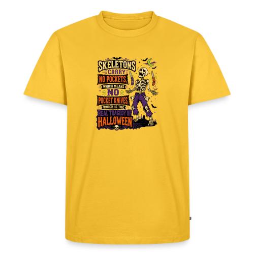 Skeletons Carry No Pockets - Funny Halloween Knife - Men's Premium T-Shirt