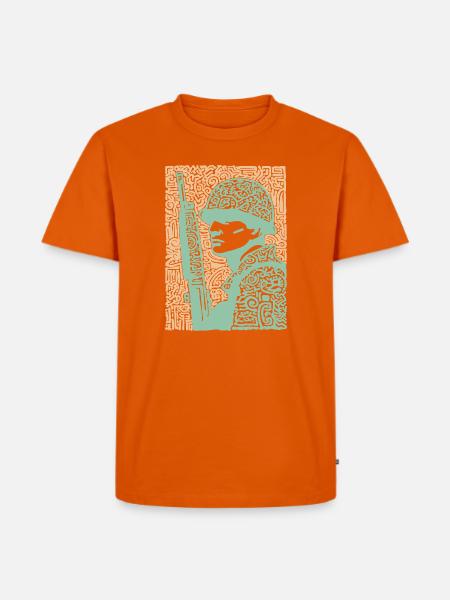 Mosaic Soldier Rifle Art - Men's Premium T-Shirt - orange