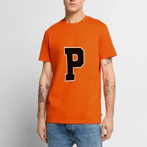 Varsity Letter P Athletic Alphabet Design - Men's Premium T-Shirt