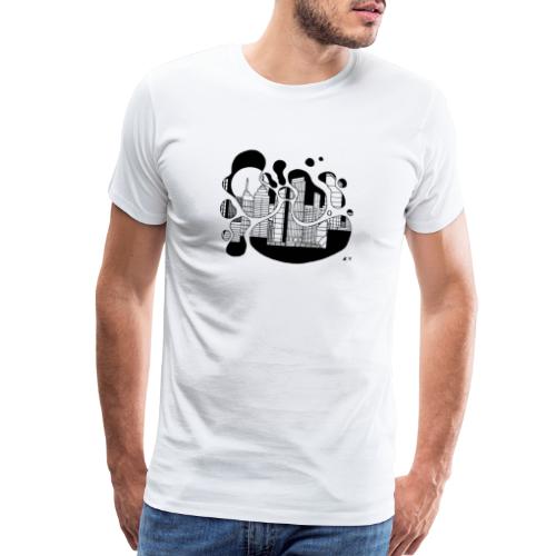 Cityscape Ink Splash by Jack L Barton - Men's Premium T-Shirt