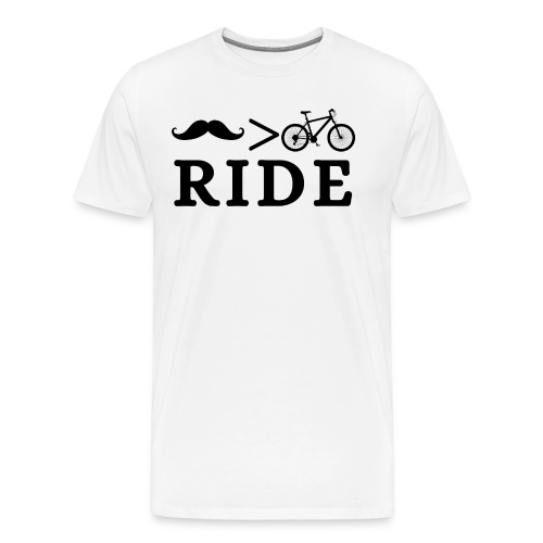 Mustache Ride beats Bicycle Ride - Men's Premium T-Shirt
