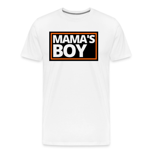MAMA's Boy (Motorcycle Black, Orange & White Logo) - Men's Premium T-Shirt