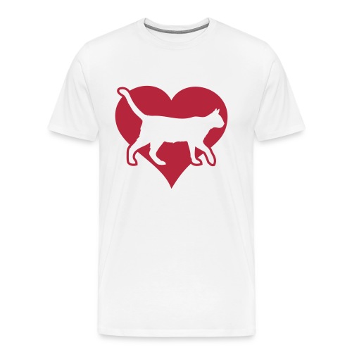 love heart cats and kitty - Men's Premium T-Shirt