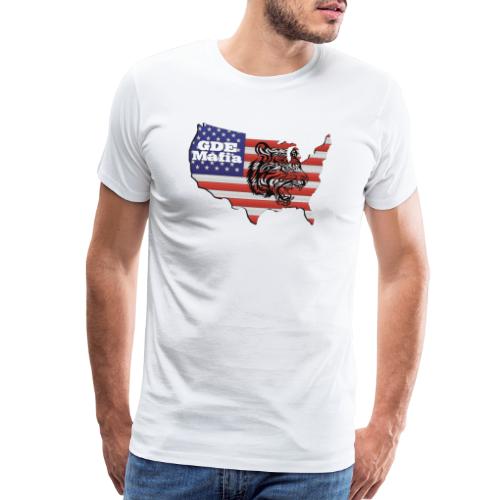 American Flag with Tiger - GDE Mafia - Men's Premium T-Shirt