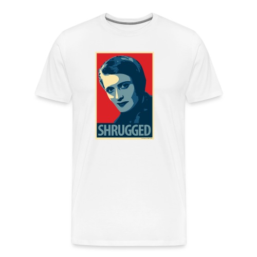 Ayn Rand - parody of Obama poster - Men's Premium T-Shirt